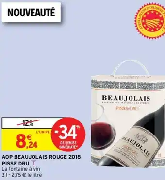 Intermarché AOP Beaujolais rouge 2018 offre