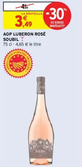 Intermarché AOP Luberon rosé Soubil offre
