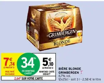 Intermarché Bière Blonde Grimbergen offre