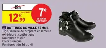 Intermarché Bottines de Ville Femme offre