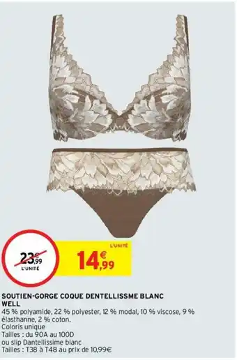 Intermarché Soutien-Gorge Coque Dentellissme Blanc offre