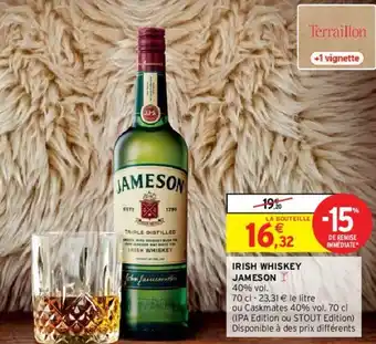 Intermarché Irish Whiskey Jameson offre