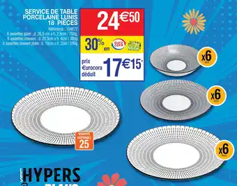Cora x Carrefour SERVICE DE TABLE PORCELAINE LUNIS offre