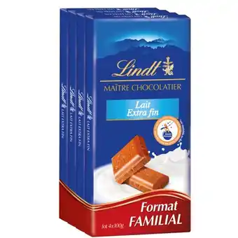 Auchan Tablettes De Chocolat Lait Extra Fin Lindt offre