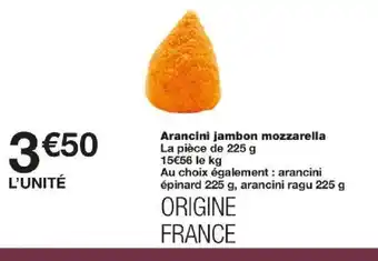 Monoprix Arancini jambon mozzarella offre