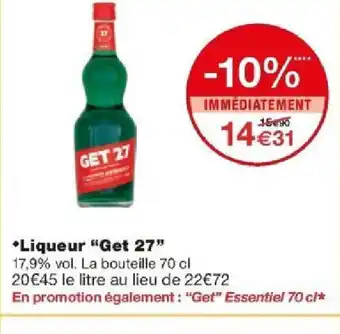 Monoprix Liqueur "Get 27" offre