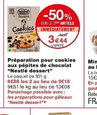 Monoprix Préparation pour cookies aux pépites de chocolat "Nestlé dessert" offre