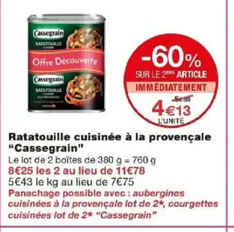 Monoprix Ratatouille cuisinée à la provençale "Cassegrain" offre