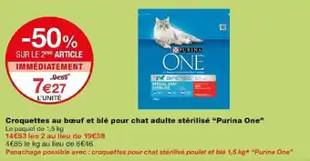 Monoprix Croquettes au bœuf et blé pour chat adulte stérilisé "Purina One" offre