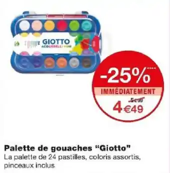 Monoprix Palette de gouaches "Giotto" offre