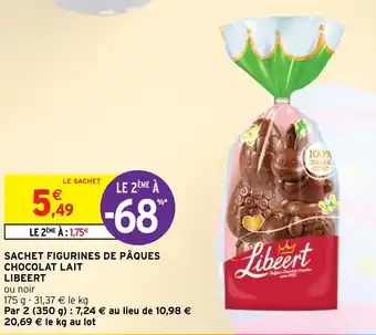 Intermarché Hyper SACHET FIGURINES DE PÂQUES CHOCOLAT LAIT LIBEERT offre