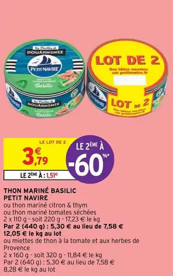 Intermarché Hyper THON MARINÉ BASILIC PETIT NAVIRE offre