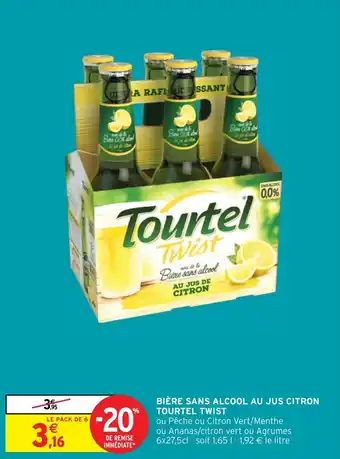 Intermarché Hyper Biere sans alcool AU JUS DE CITRON TOURTEL TWIST offre