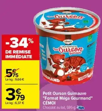 Carrefour Petit Ourson Guimauve Format Méga Gourmand offre