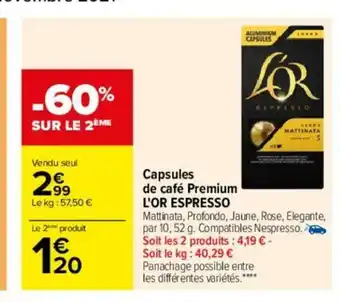 Capsules De Cafè Premium L'or Espresso