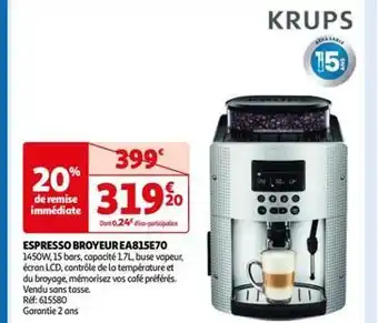 Auchan Krups - espresso broyeur ea815e70 offre