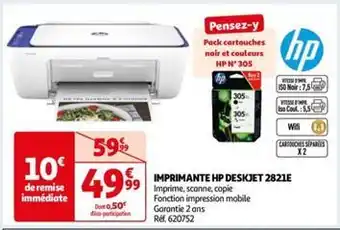 Auchan Hp - imprimante deskjet 2821e offre