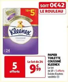 Auchan Kleenex - papier toilette coussine offre