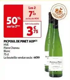 Auchan Pierre chanau - picpoul de pinet aop offre