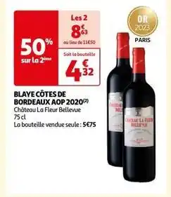 Auchan Château la fleur bellevue - blaye côtes de bordeaux aop 2020 offre