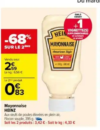 Carrefour Mayonnaise Heinz offre