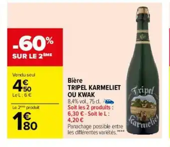 Bière Tripel Karmeliet Ou Kwak