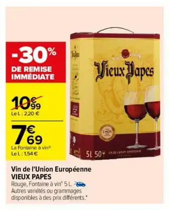 Vin De L'Uniom Europèenne Vieux Papes