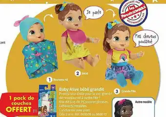 La Grande Récré Baby Alive Bébé Grandit offre
