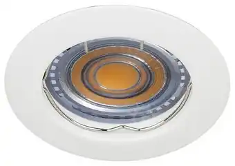 Bricomarché LOT DE 5 SPOT ENCASTRABLE FIXE LED BLANC AVEC AMPOULE GU10 7W 38° BLANC CHAUD offre