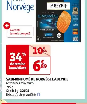 Auchan Supermarché SAUMON FUMÉ DE NORVÈGE LABEYRIE offre