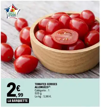 E.Leclerc TOMATES CERISES ALLONGÉES(1) offre