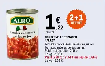 E.Leclerc CONSERVE DE TOMATES "ALRO" offre