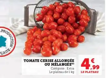 Super U TOMATE CERISE ALLONGÉE OU MÉLANGÉE(4) offre