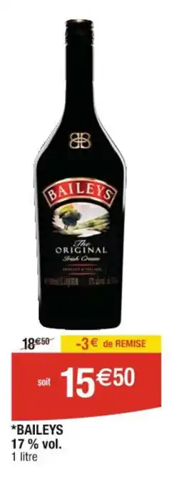 Cora *BAILEYS 17% vol. 1 litre offre