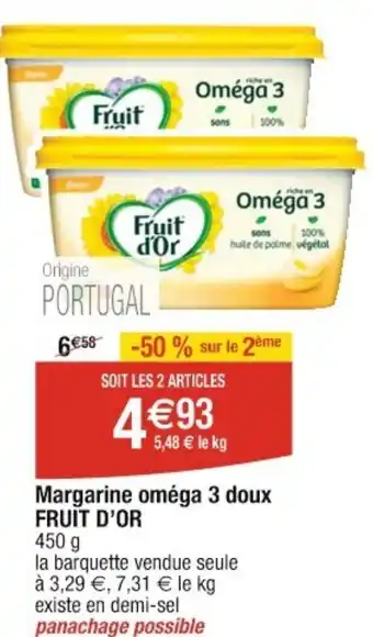 Cora x Carrefour Margarine oméga 3 doux FRUIT D'OR offre