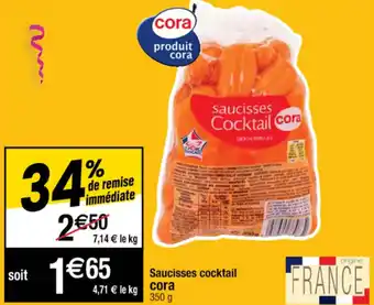 Cora x Carrefour sSaucisses cocktail offre