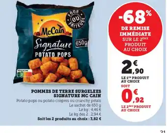 Hyper U POMMES DE TERRE SURGELEES SIGNATURE MC CAIN offre