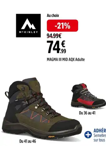 Intersport Mc kinley MAGMA III MID AQX Adulte offre