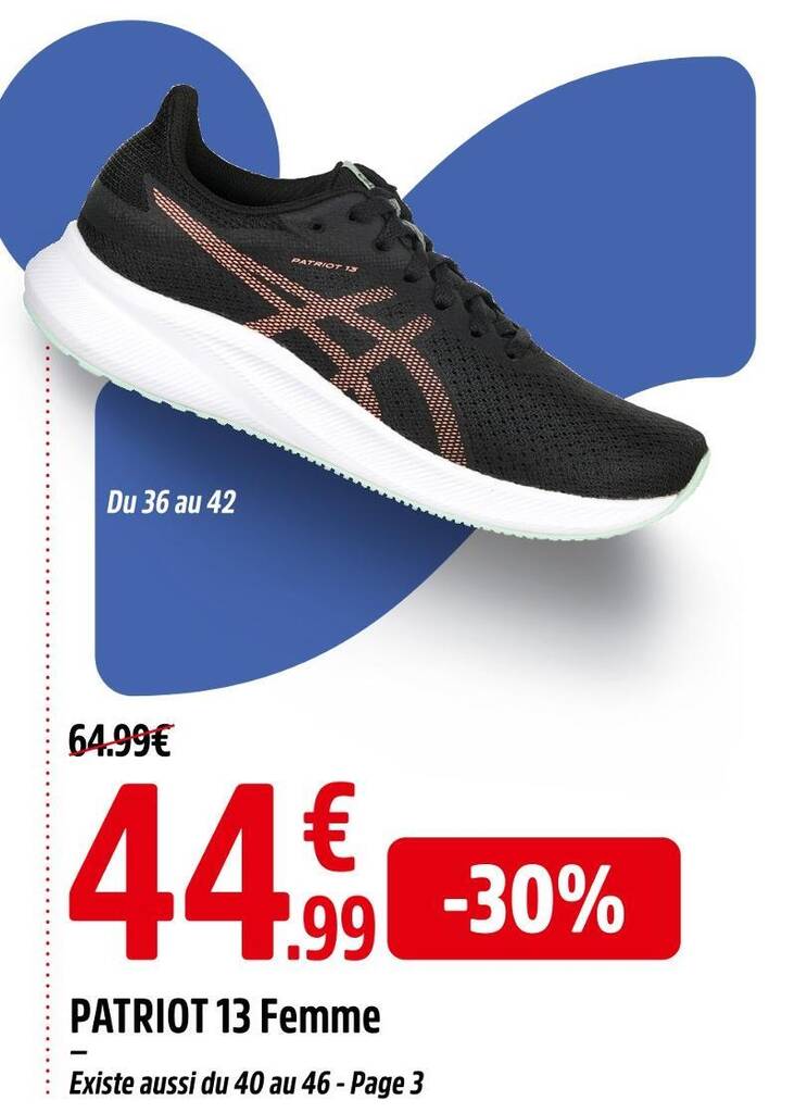 Promo Asics PATRIOT 13 Femme chez Intersport