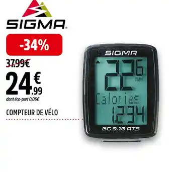 Sigma COMPTEUR DE VÉLO