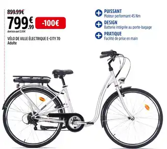 Intersport Nakamura VÉLO DE VILLE ÉLECTRIQUE E-CITY 70 Adulte offre