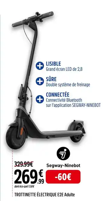 Intersport Segway-Ninebot TROTTINETTE ÉLECTRIQUE E2E Adulte offre