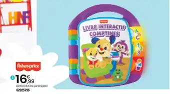 JouéClub fisher-price LIVRE INTERACTIF COMPTINES offre