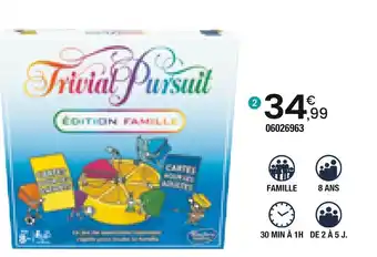 JouéClub HASBRO GAMING TRIVIAL PURSUIT FAMILLE offre