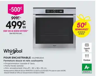 Pulsat Whirlpool FOUR ENCASTRABLE offre