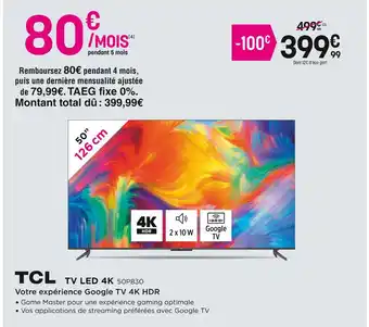 Pulsat TCL TV LED 4K offre