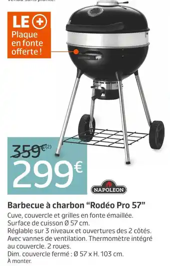 Jardiland NAPOLEON Barbecue à charbon “Rodéo Pro 57” offre