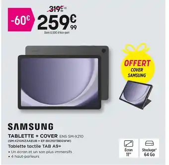 Pulsat SAMSUNG TABLETTE + COVER offre