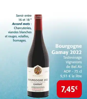 Colruyt Tastevinage/ Vignerons de Bel Air 2022 offre