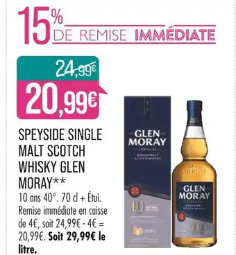 Match GLEN MORAY SPEYSIDE SINGLE MALT SCOTCH WHISKY offre